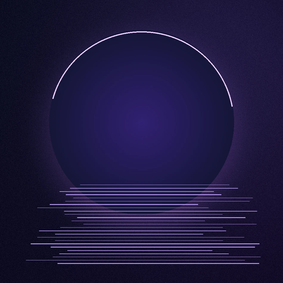 Original midnight violet artwork representing I Was Never Here