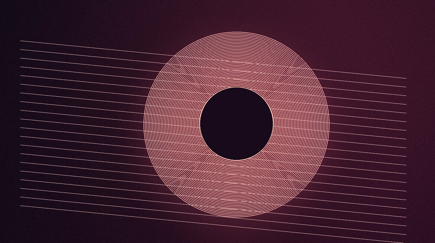 Abstract violet and red rings forming an atmospheric portal